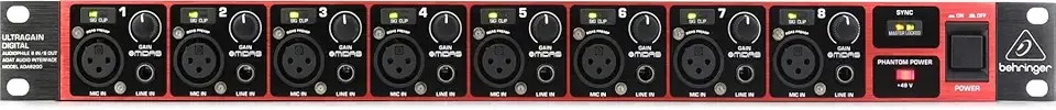 Behringer ADA8200 Audiophile 8 In/8 Out ADAT Audio Interface with Midas Mic Preamplifiers