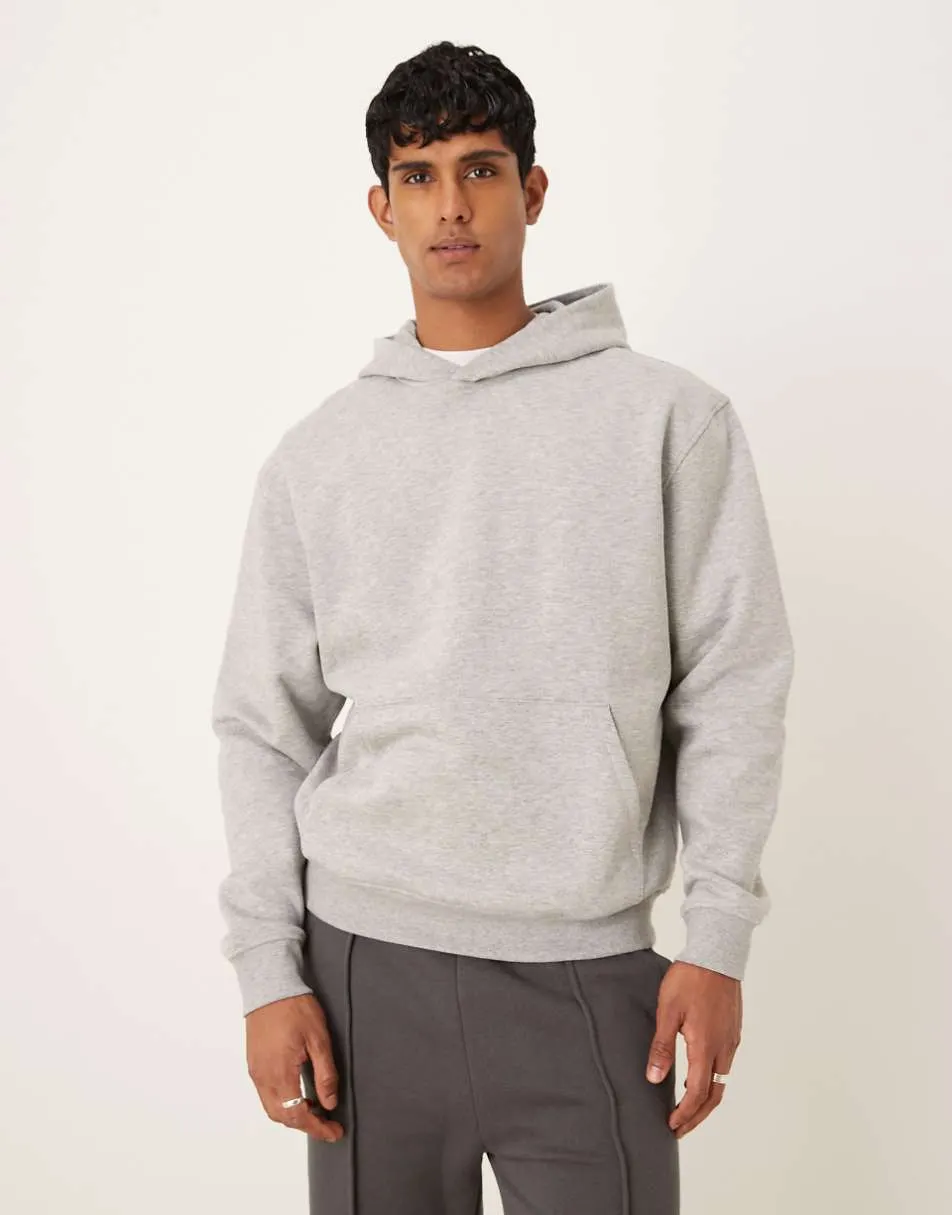 ASOS DESIGN essentials relaxed fit hoodie in grey marl