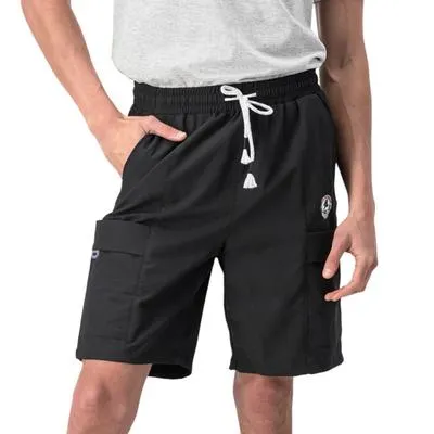 Bermuda Hummo Hombre Con Elástico Jareta En Contraste Y Bolsas Funcionales Negro