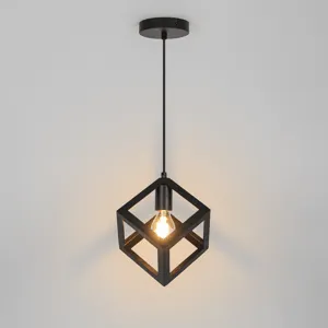 Lampadario Design Polywood nero paralume nero E27 Ø16cm INSPIRE
