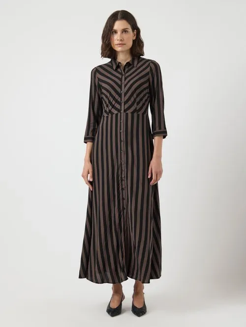 YASSAVANNA - Skjortekjole - chocolate brown/black