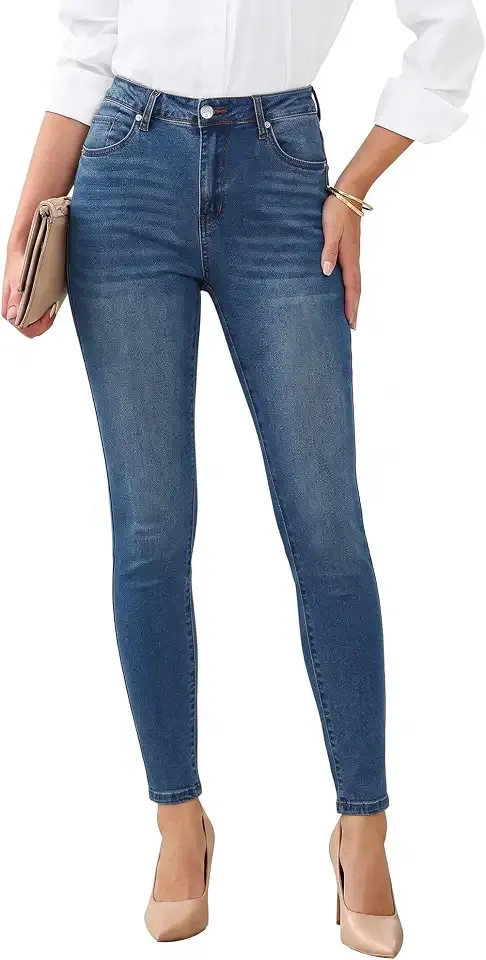 Skinny Jeans for Women High Waist Stretchy Classic High Rise Slimming Jeggings Denim Trousers Pants