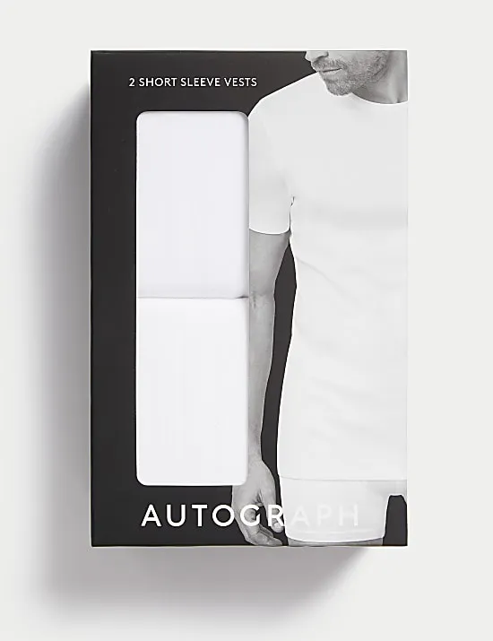 2er-Pack Unterhemden aus Supima®-Baumwolle mit Nadelzug