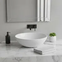 Bacha de apoyo para baño redonda Sofy blanca 27 cm