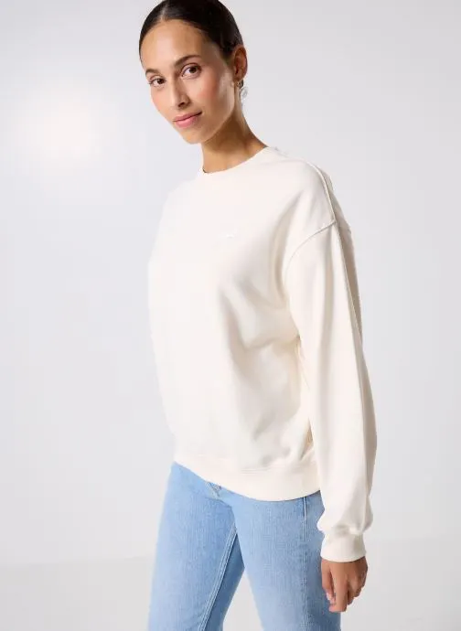 Sweater Sport Essentials French Terry Crew dames wit