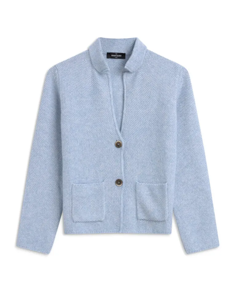 Alpaca Blend Cardigan - Blå