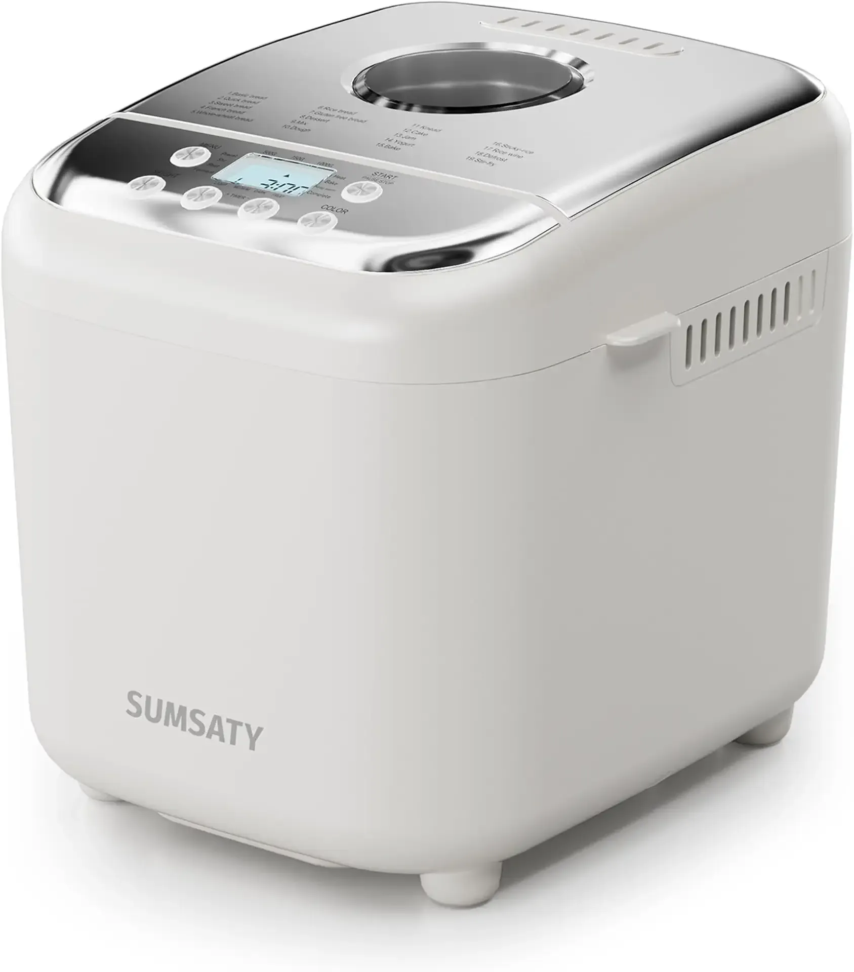 SUMSATY Bread Maker, 2.2LB 16-in-1 Bread Machine Automatic Bread Maker Machine with Nonstick Pan & 15H Timer & 1H Keep Warm for Beginner Breadmaker with Gluten-Free, French, Yogurt, Recipe