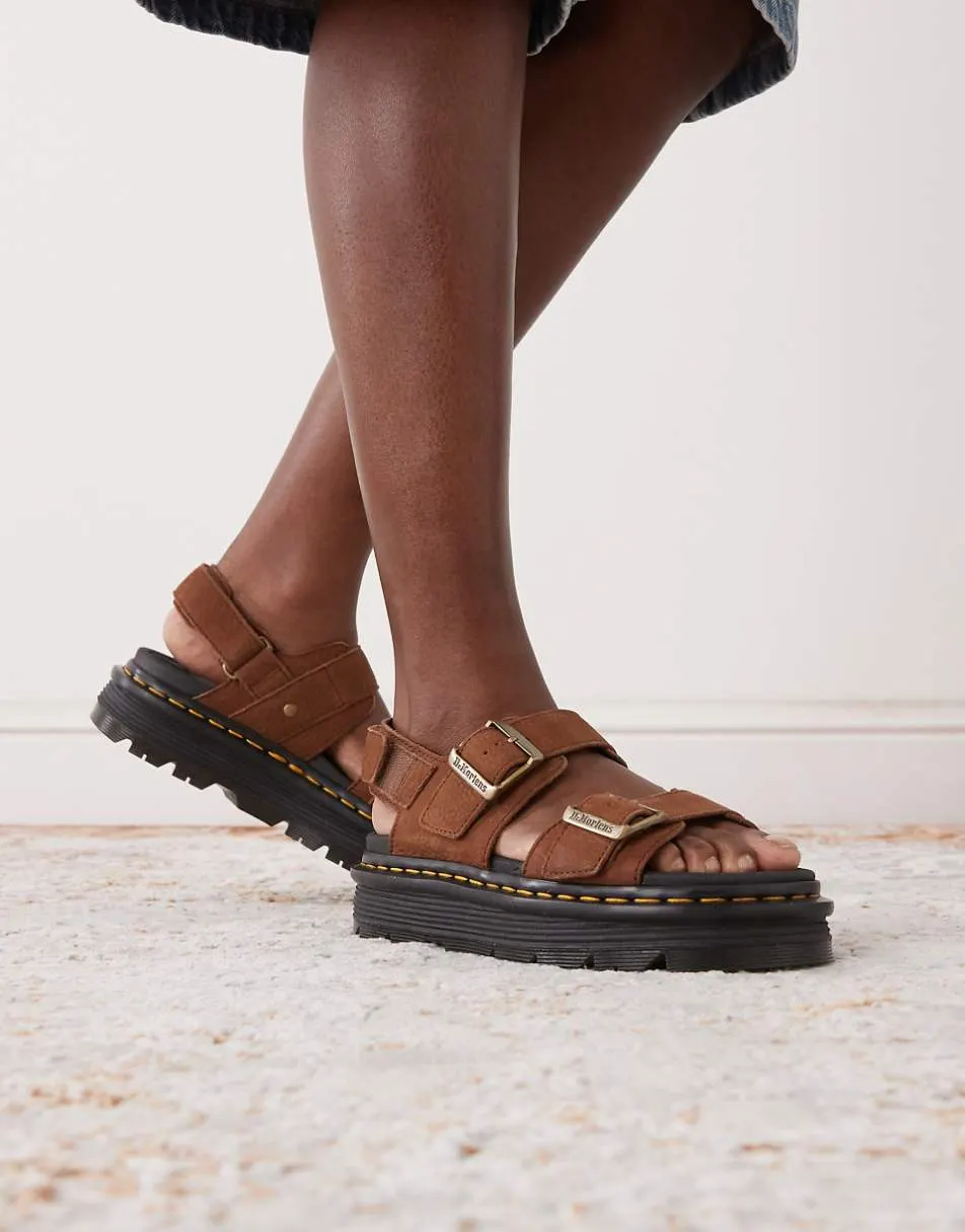 Dr Martens ZebZag sandal in brown tumbled nubuck