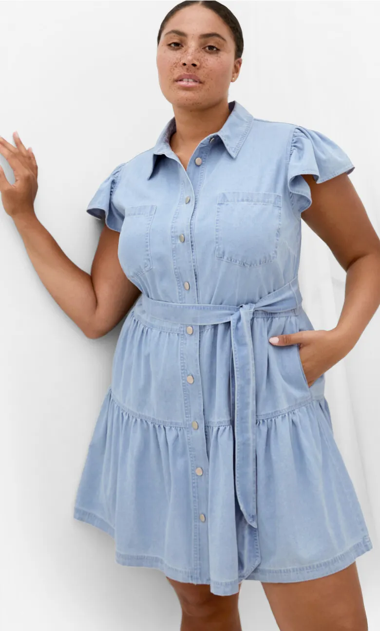 Kelise Denim Mini Dress - light wash