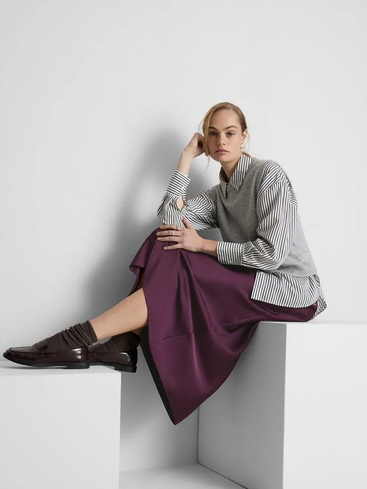 Jupe mi-longue en satin The Edit