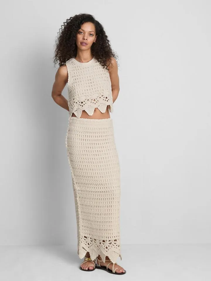 Jupe longue en crochet Paula Echevarría