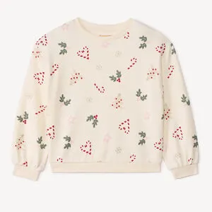 Sweat molleton imprimé Noël fille