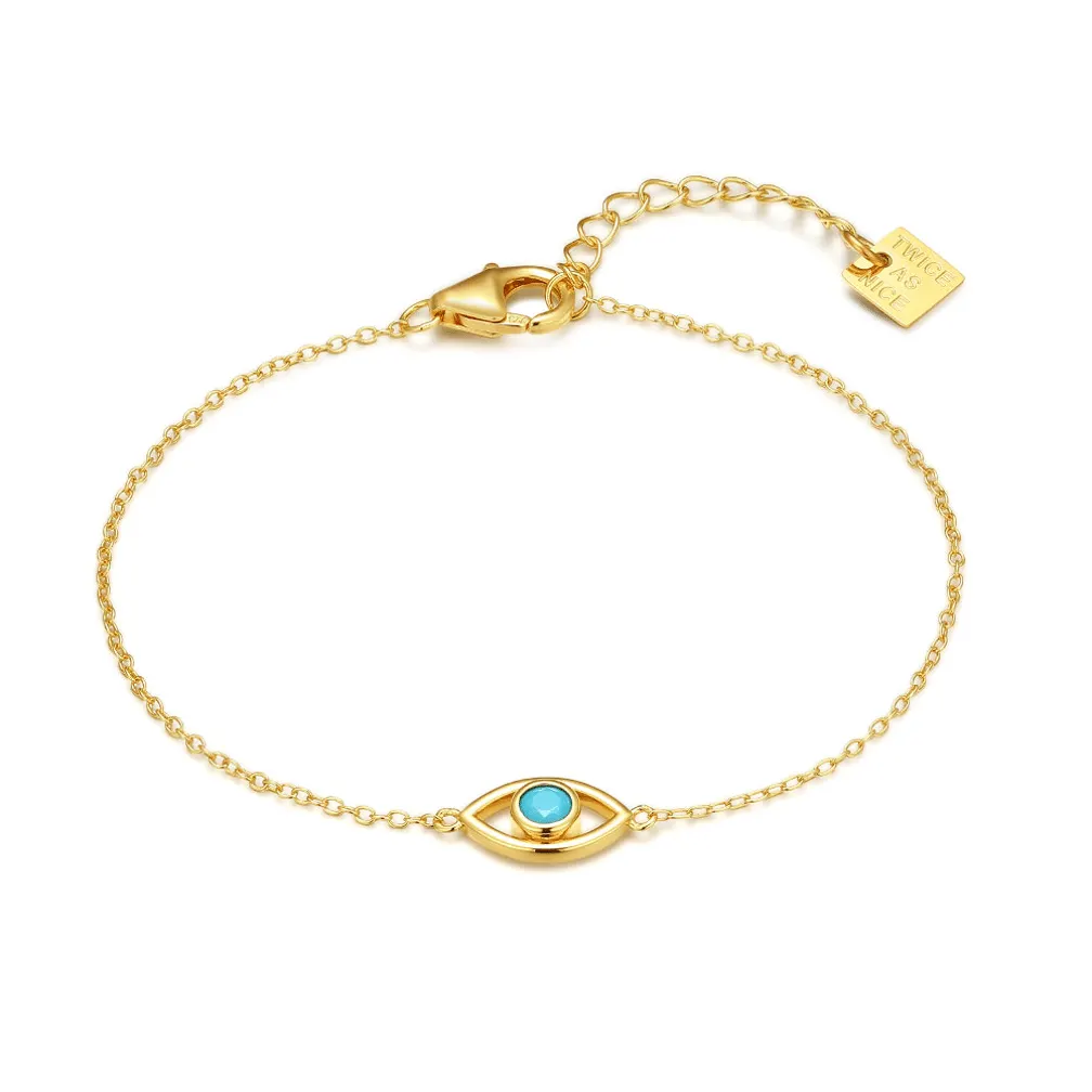 Armband in zilver, oog met steen