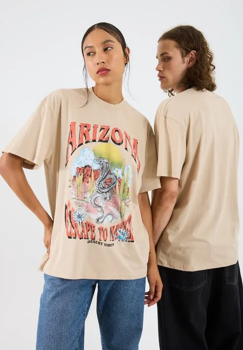 UNISEX - T-shirts med print - beige