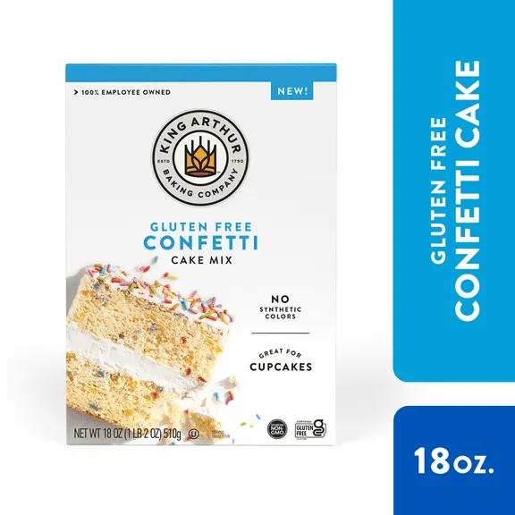 King Arthur Baking Company, Gluten-Free Confetti Cake Mix, 18 oz Box
