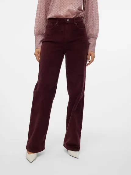 VMTESSA Høyt snitt Wide Fit Corduroy Jeans