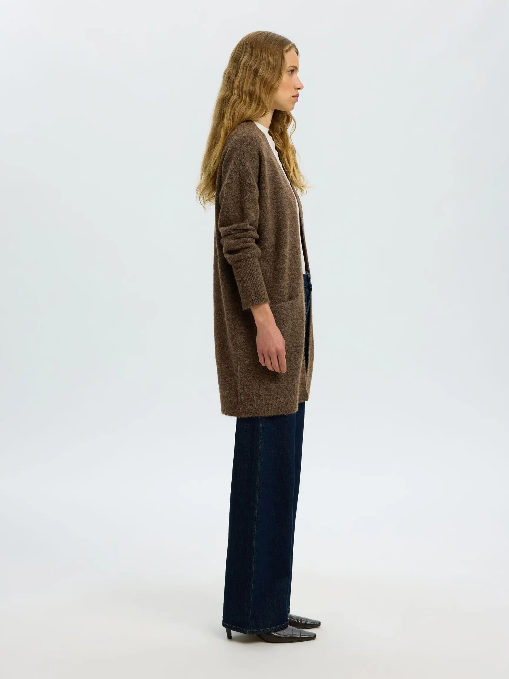 LANG STRIKKET CARDIGAN