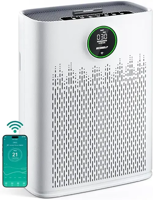 Smart Air Purifier for Home Large Rooms, with WiFi Control, Covers Up to 2400 Ft², Smart Mode, AQI Display, 22dB Sleep Mode & Aromatherapy with 2X-Power Filtration, HAP603WF, Bright White