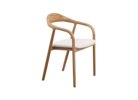 Stoel Donna 56,5x53x79,4cm - massief eik & polyestervezel - beige