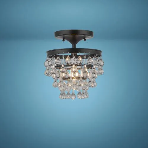 Patriot Lighting® Margo Black 1-Light Semi-Flush Mount Ceiling Light