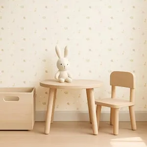 Papel pintado tapiz aplicación cola en papel Infantil Candy beige ICH 53cmx10.05m lavable