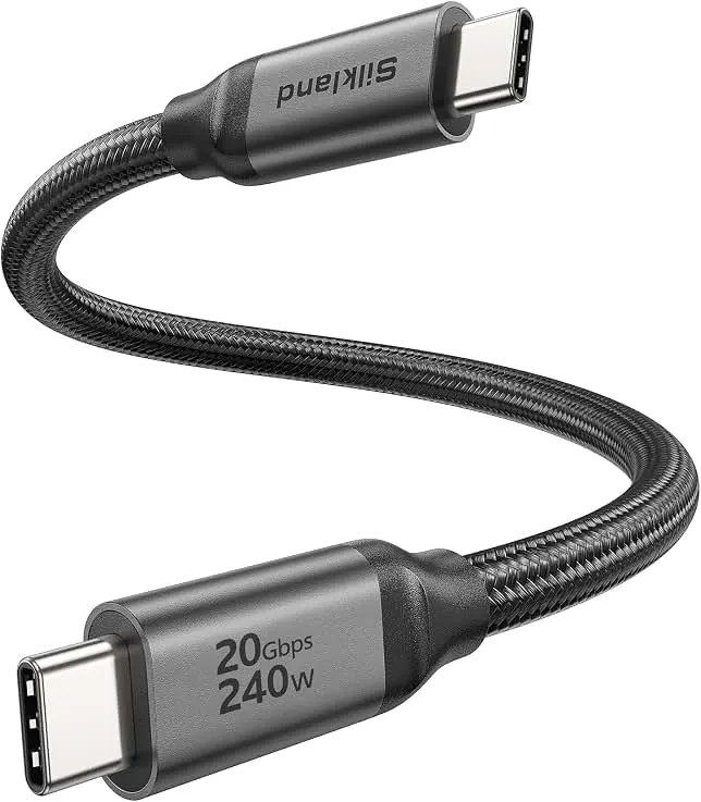 Silkland USB C Data Cable 20Gbps, 1FT USB C to USB C Cable, 240W Charging | High Speed Data Transfer, Short USB C 3.2 Gen 2x2 Cable, 5…