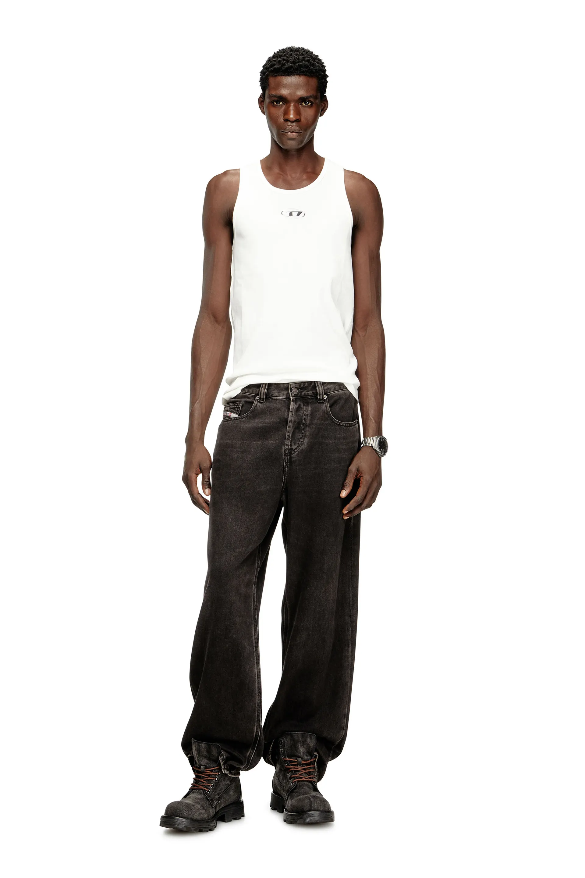 Cotton tank top with logo