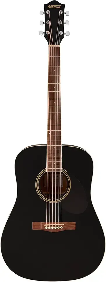 Gretsch Prelude D100 Dreadnought Acoustic Guitar, Beginner Guitar, Black/Natural