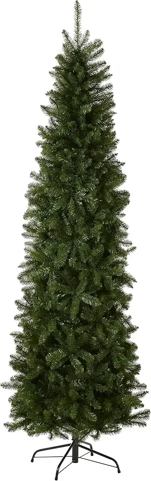 National Tree Company 6.5 ft Unlit Kingswood Fir Slim Artificial Christmas Tree, 719 Tips, Includes Stand, Green