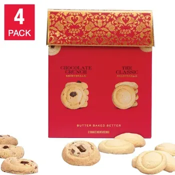 Mary Macleod's Shortbread Red Gift Box, Variety, 4 Pack, 48 Cookies Total
