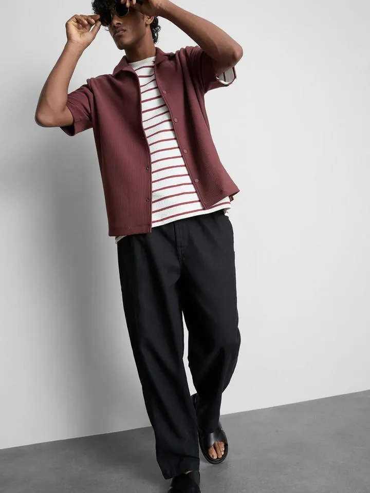 Pantalon texturé à cordon de serrage