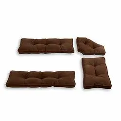 South Pine Porch Hampton 4-Piece Kitchen Nook Cushion Set, Chocolate