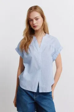 Camisa manga corta lino