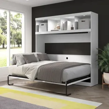 Oasis Horizontal Murphy Bed with Overhead Storage, Queen Size