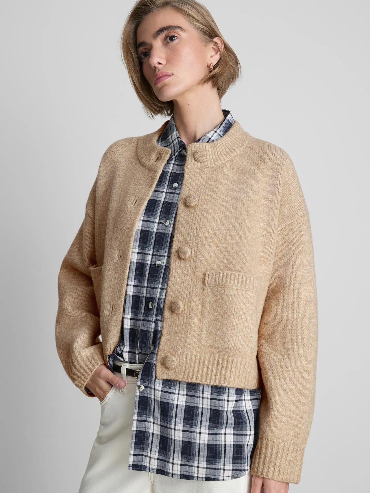 Cardigan bomber lavorato a maglia