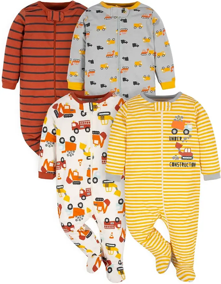 Baby Boys' 4 Pack Sleep 'N Play Footie