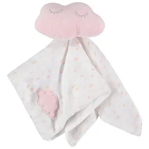Doudou mouchoir nuage imprimé gouttes de pluie pour bébé