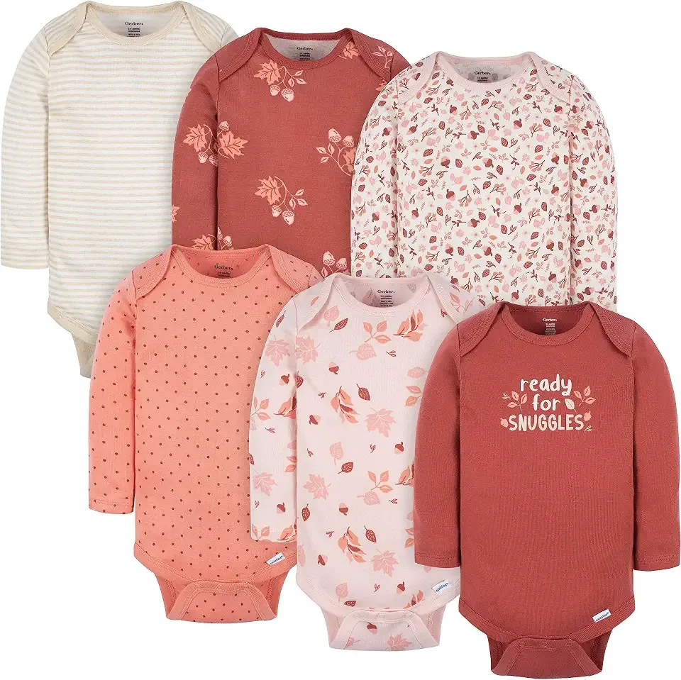 Baby Girls' 6-pack Long-sleeve Onesies Bodysuits