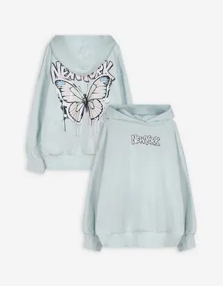 Felpa - Design multicolore - celeste