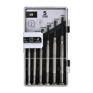 Set di 6 cacciaviti di precisione assortiti Piatto, a croce Phillips