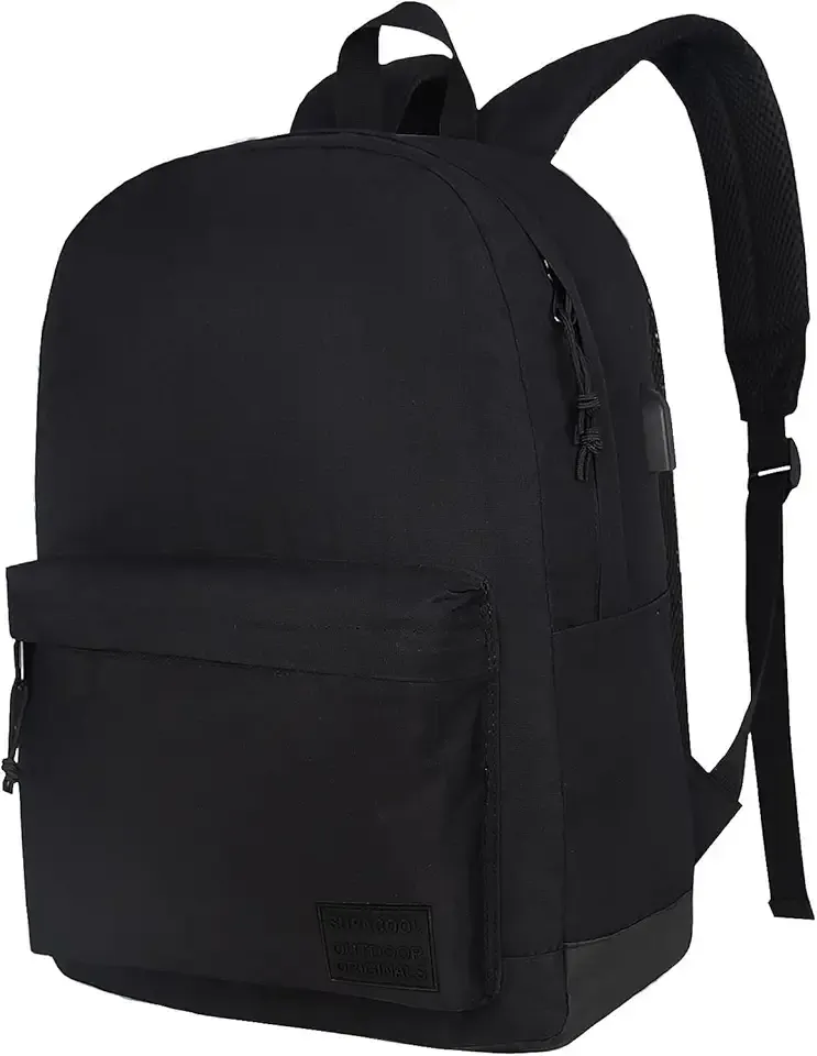 Casual Laptop Backpack for Men and Women, Work backpack, Black Backpacks, College School Backpack for Boys and Girls, Lightweight Travel Back Pack(Black)