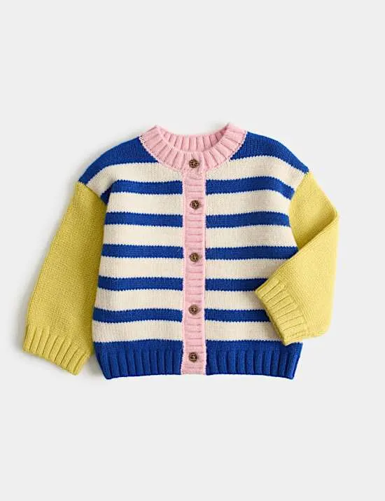 Gestreifte Strickjacke (0–5 Jahre)