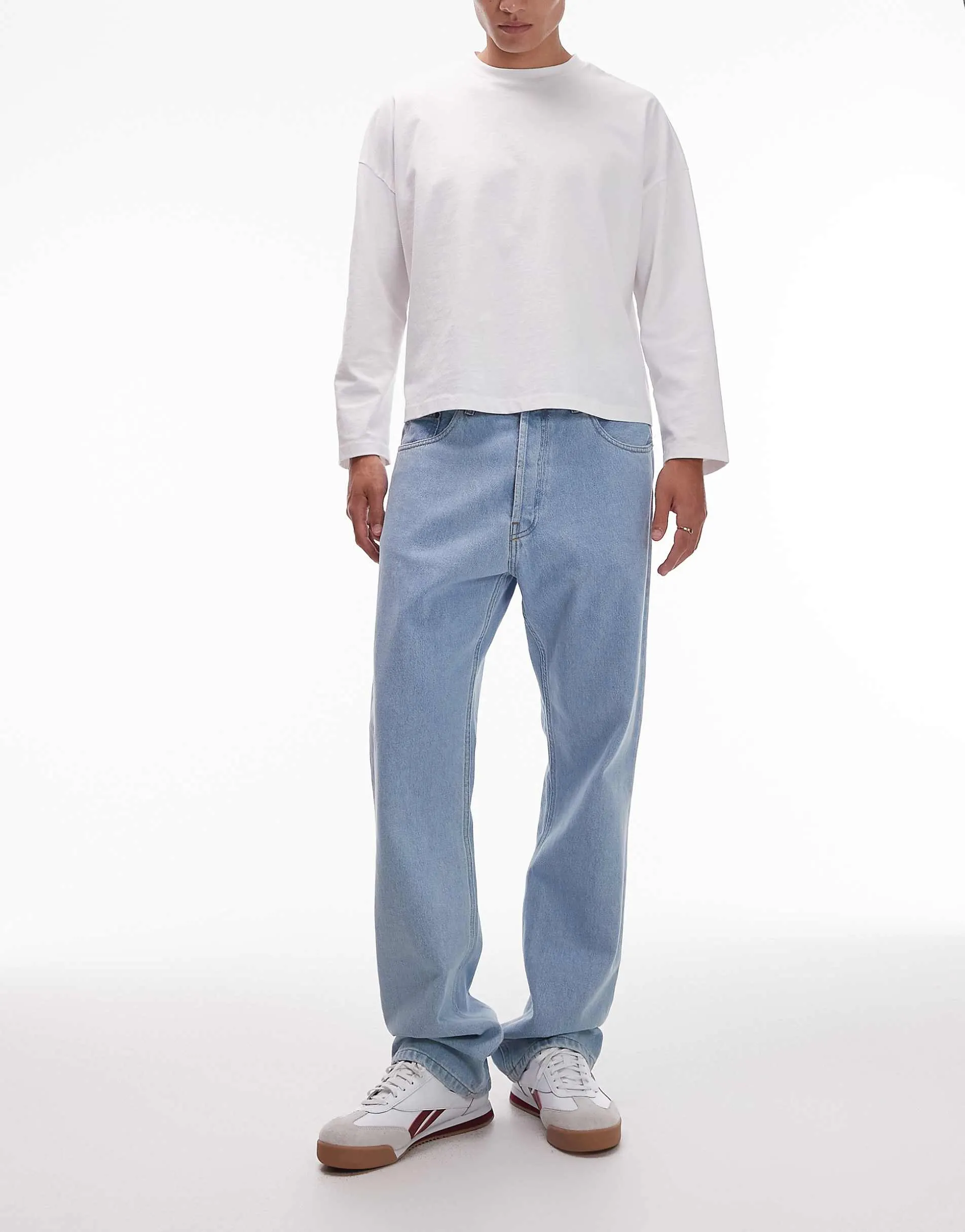 Carhartt WIP nolan relaxed straight leg jeans in light blue