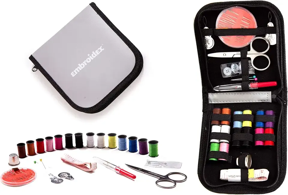 Embroidex Sewing Kit - Home, Travel & Emergencies - Quality Notions, Scissor & Thread - Great Gift