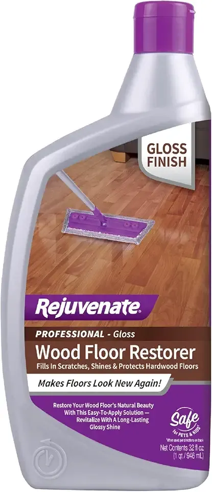 Rejuvenate Professional Wood Floor Restorer and Polish with Durable Finish Non-Toxic Easy Mop On Application High Gloss Finish 32oz