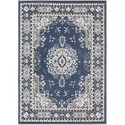 Area Rugs Traditional Area Rug Bordered Medallion Design Persian Oriental Rugs Carpe...