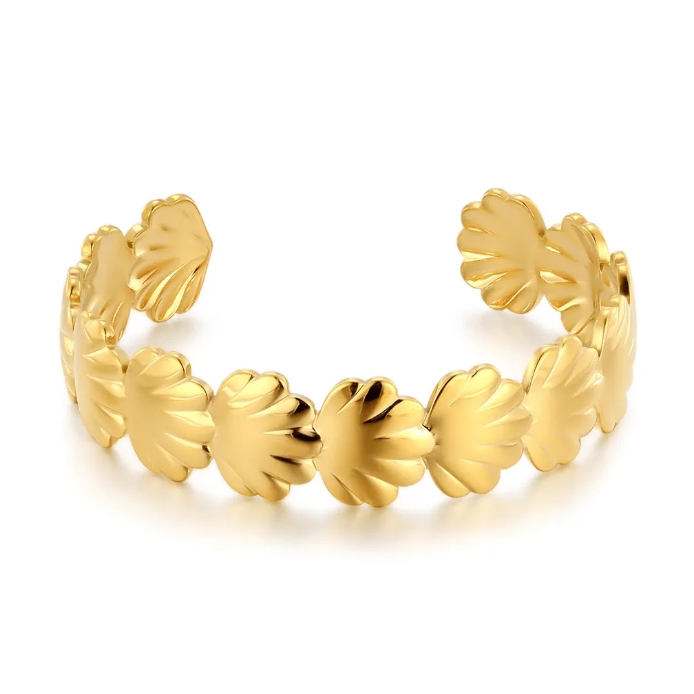 Armband in edelstaal, golvende vormen