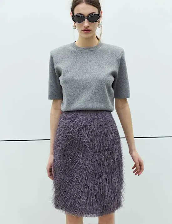 Tassel Midi Pencil Skirt