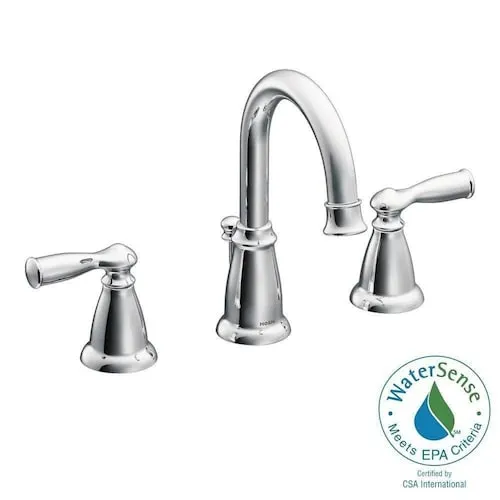 Banbury 2 Handle 8-to-16-inch Widespread Bathroom Sink Faucet/Tap in Chrome (Drain and Valve Included)