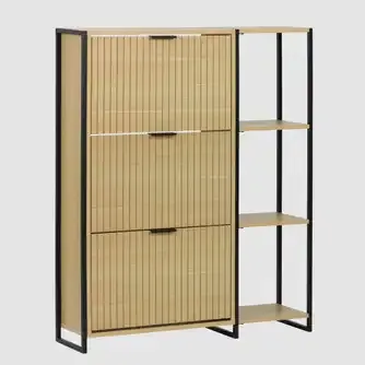 Hillcrest Shoe Cabinet With Three Doors and Four Shelves